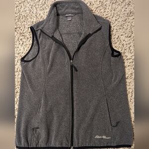 Eddie Bauer grey vest women's medium full zip